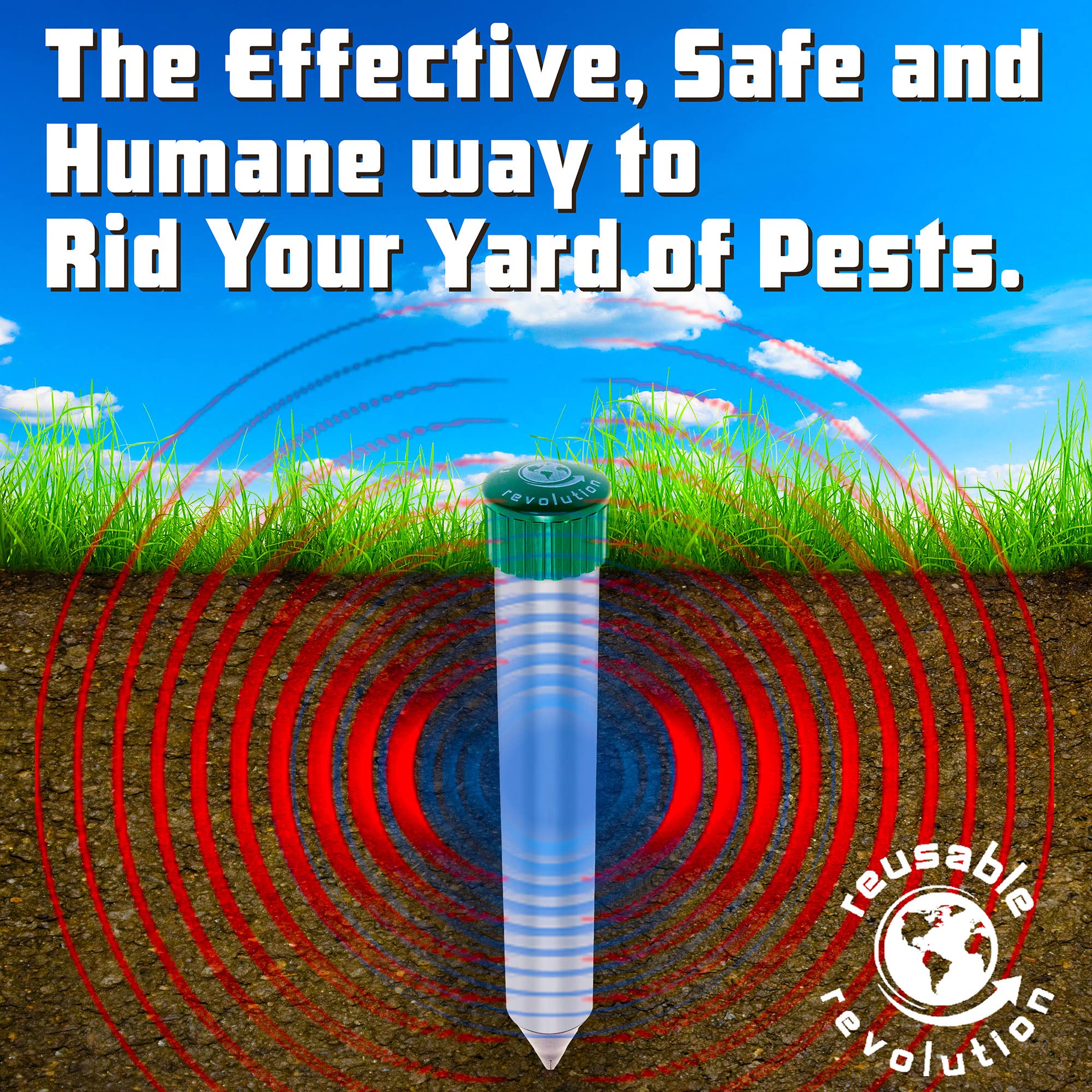 GreenLighting mole chaser stake battery-operated with long-lasting coverage across yards.