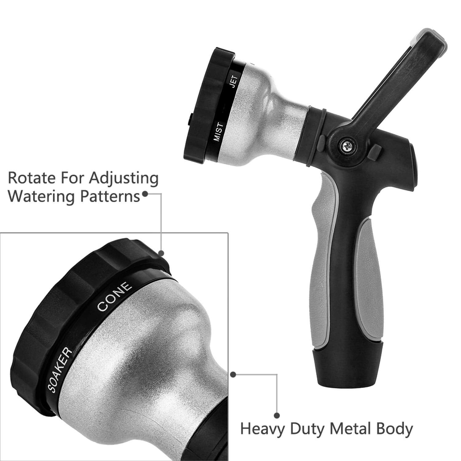 Green Mount ergonomic ON OFF lever nozzle enables easy water control