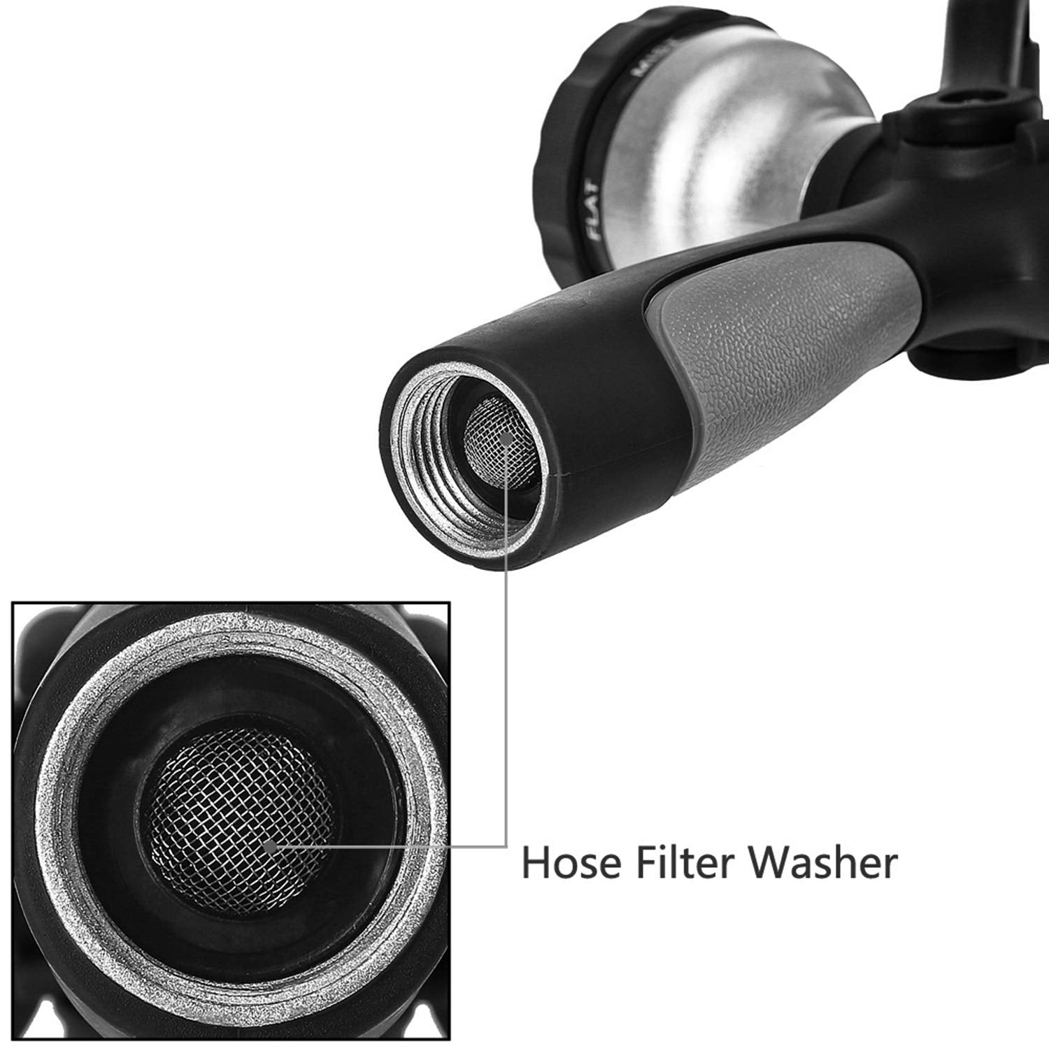 Green Mount hose nozzle fits all standard hoses for wider compatibility