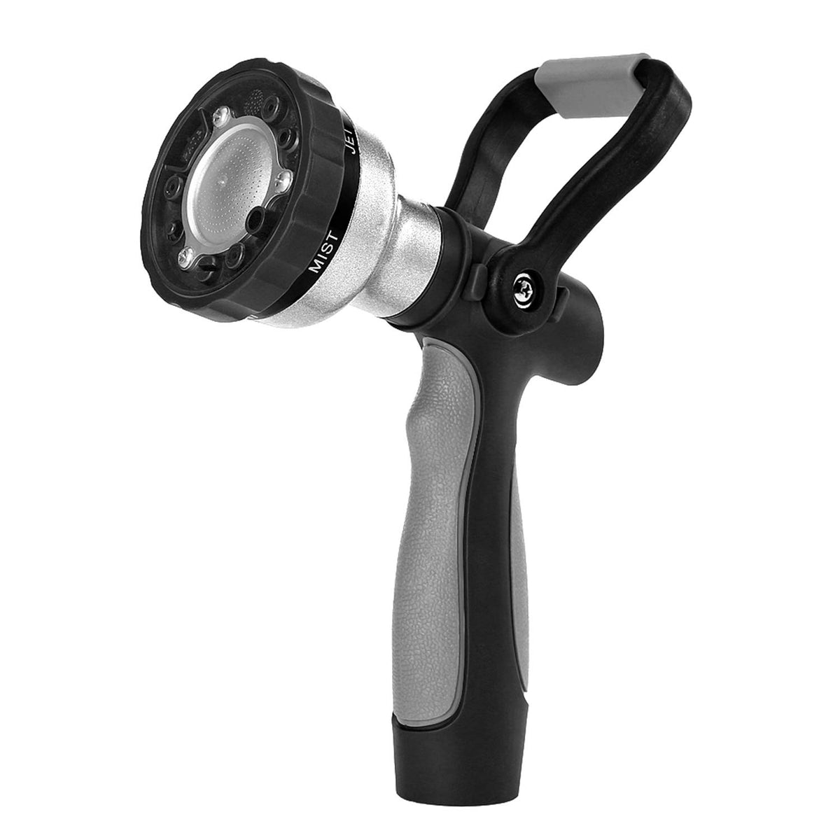 Green Mount new patent garden hose nozzle front view for comfortable watering