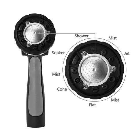 Green Mount patent nozzle with multi-spray patterns for versatile garden care