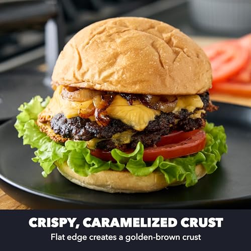 Close-up of the crispy edge achieved with the GreenPan Bobby Flay press.