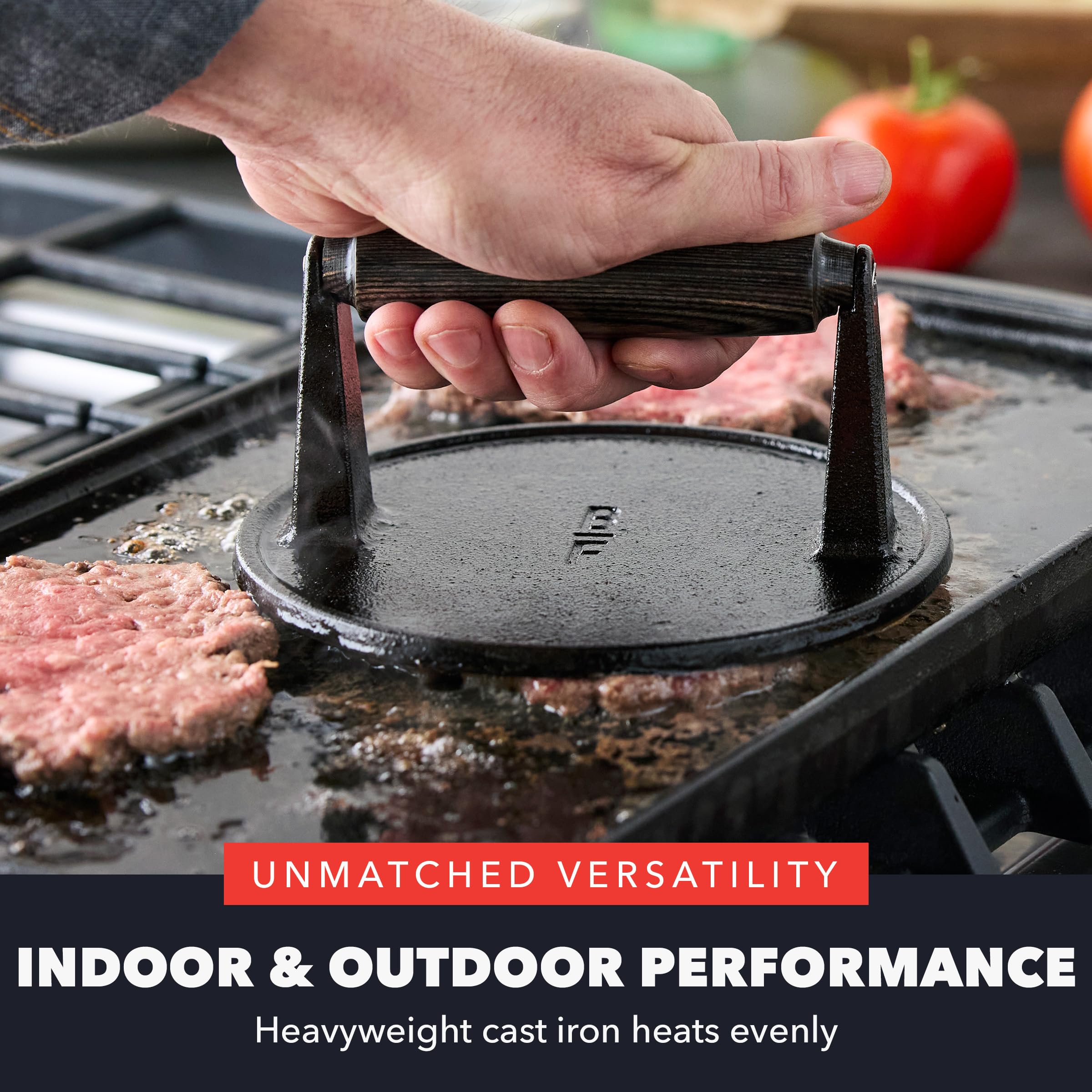 Box-open view showing ready-to-use pre-seasoned GreenPan press.