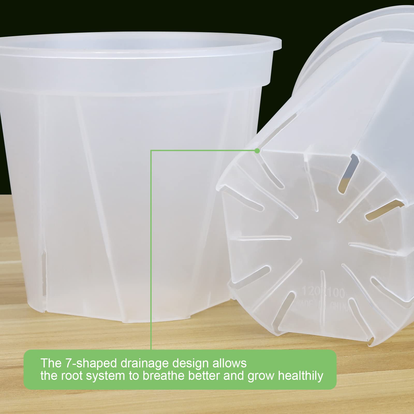 GREENPARA planter drainage holes close-up demonstrating root-friendly design