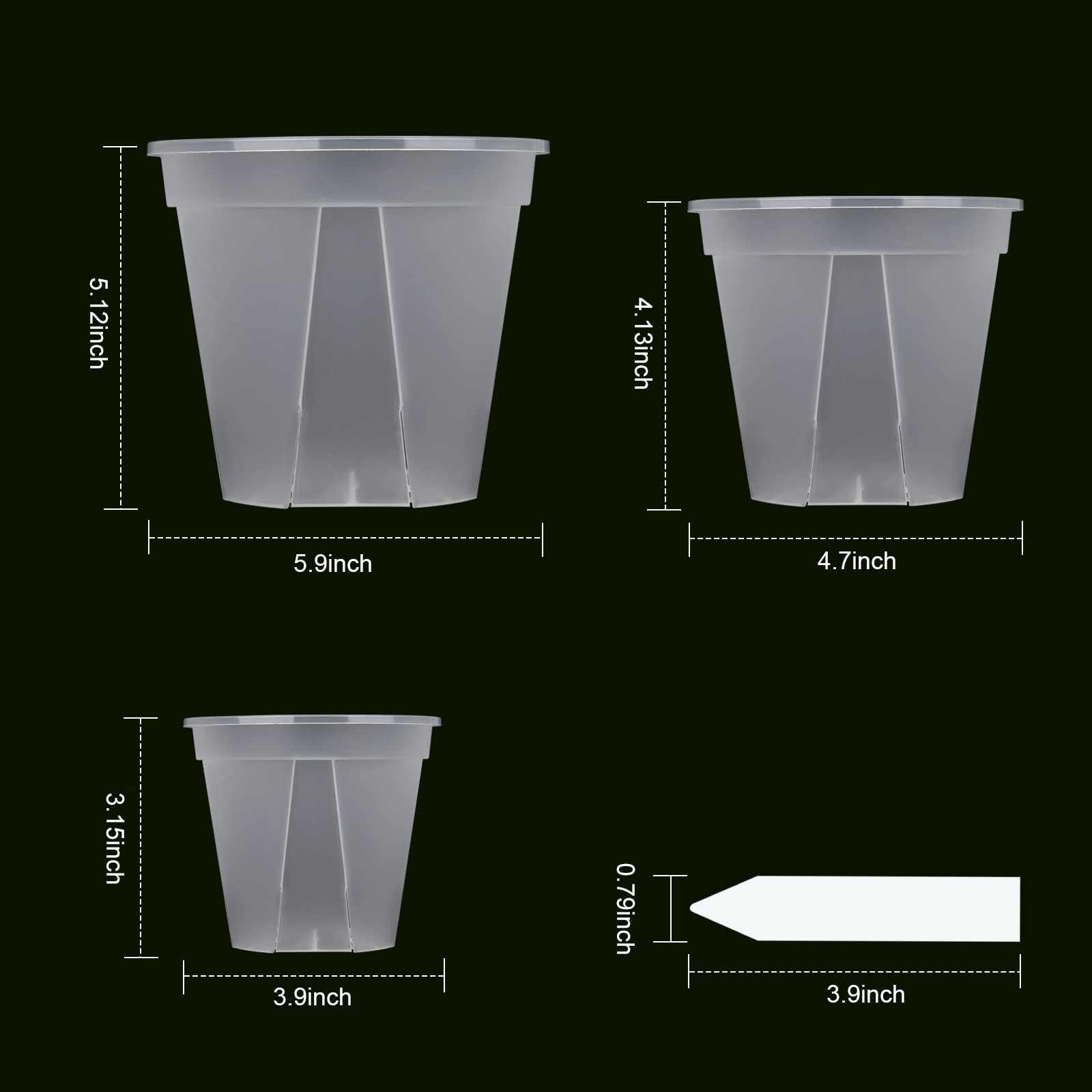 GREENPARA transparent planter medium top view ideal for compact desk plants