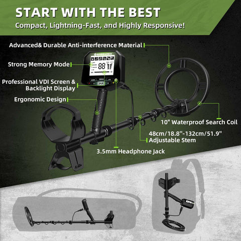 GreenRex IP68 coil waterproof for beach and shallow-water searches