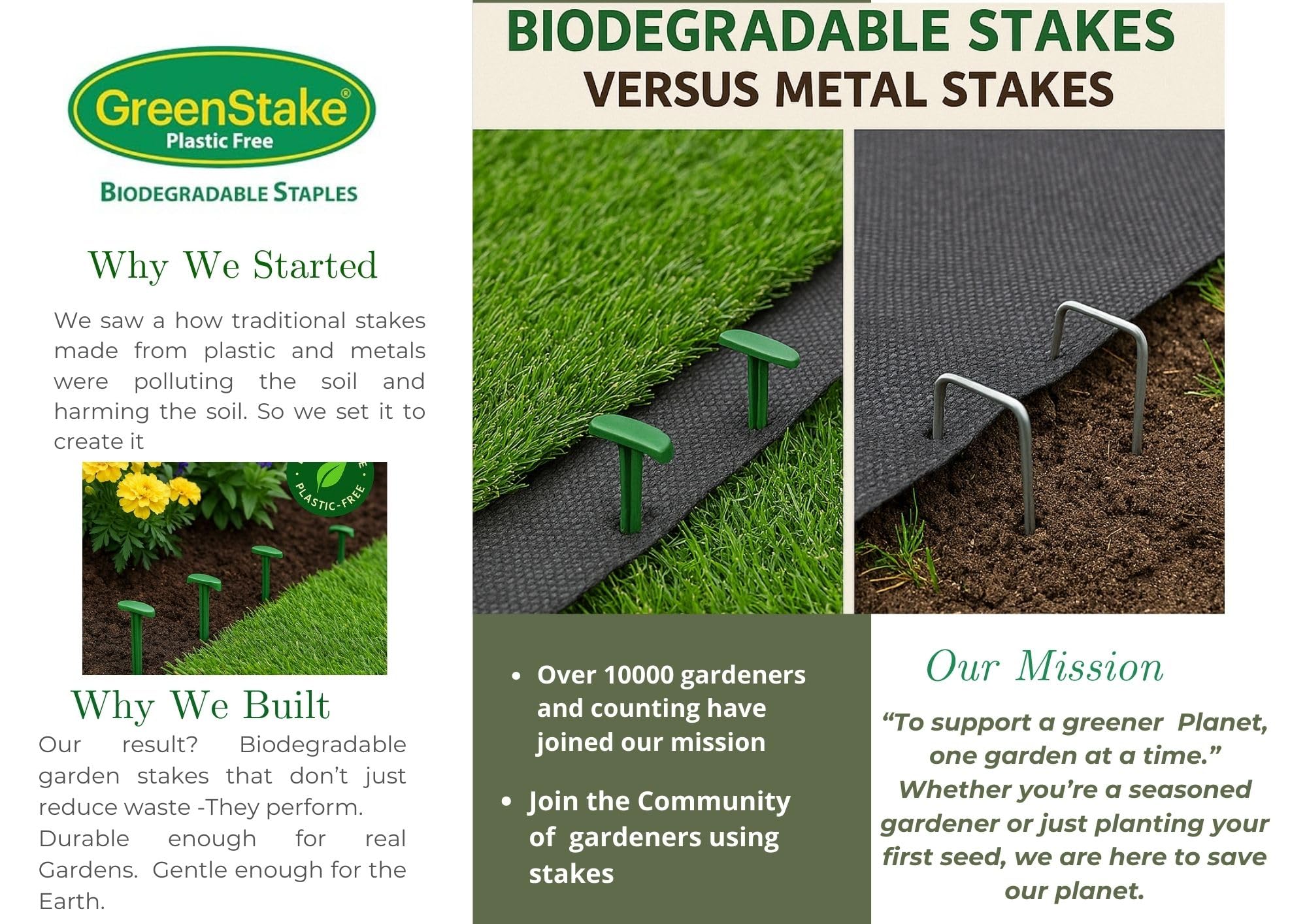 GreenStake biodegradable stake secures erosion-control blankets during turf projects.