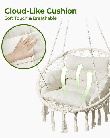GREENSTELL hammock chair ceiling-mount options with screws and bolts for installation.