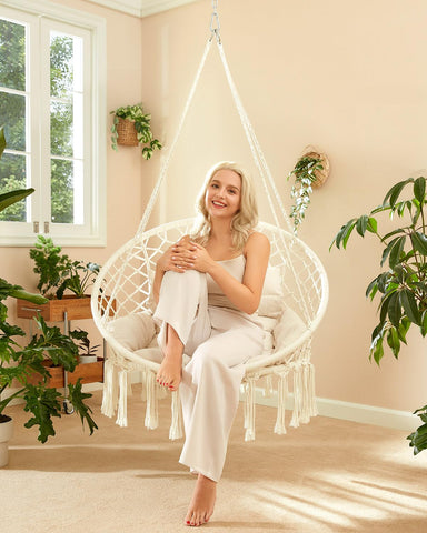 Greenstell Hammock Chair cloud cushion close-up for cloud-like seating comfort.