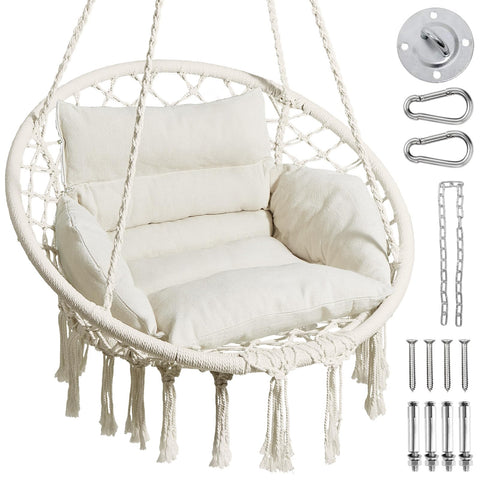 GREENSTELL hammock chair cloud cushion close-up showing plush comfort for relaxing.