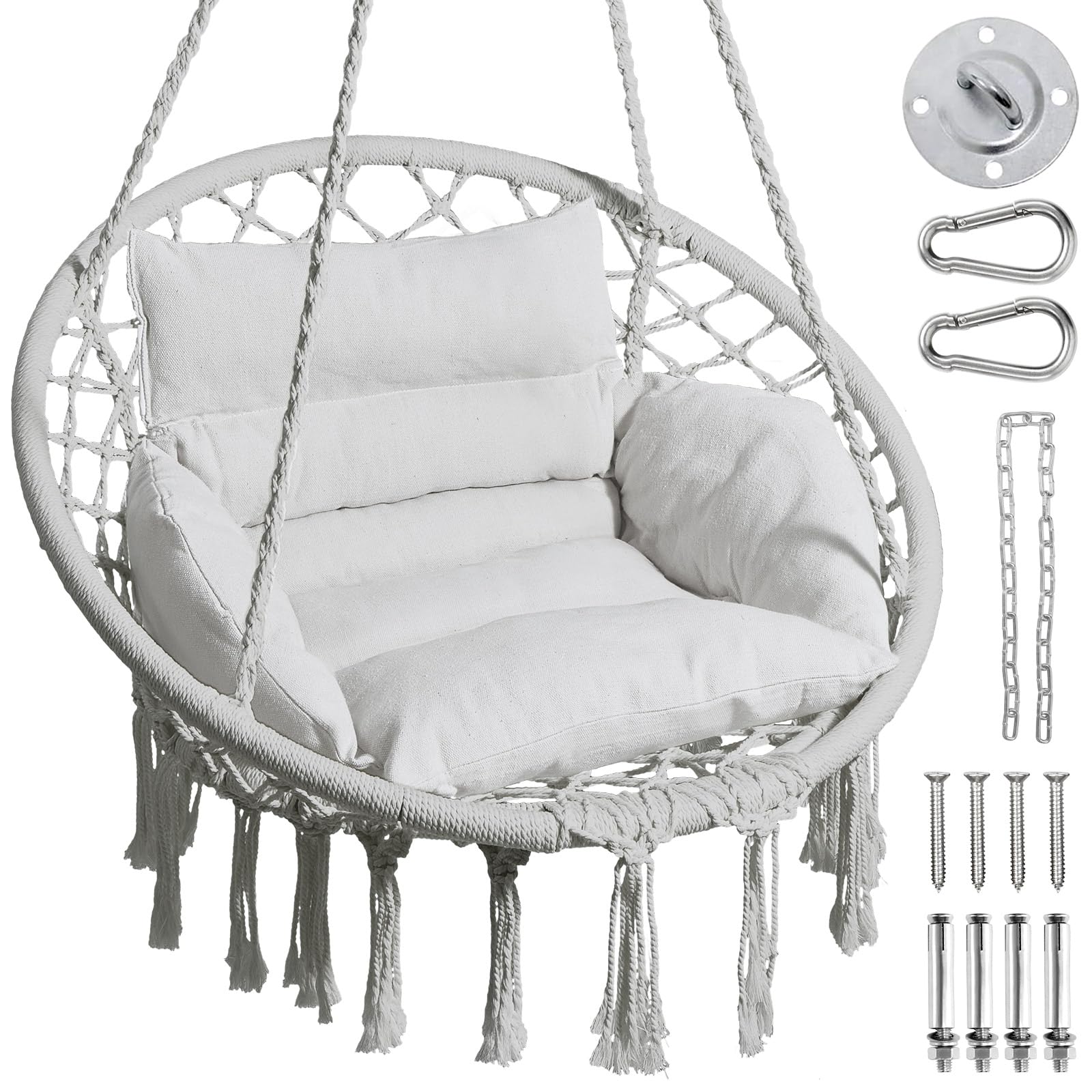 Greenstell hammock chair cushion close-up reveals cloud-like comfort and breathable filling.