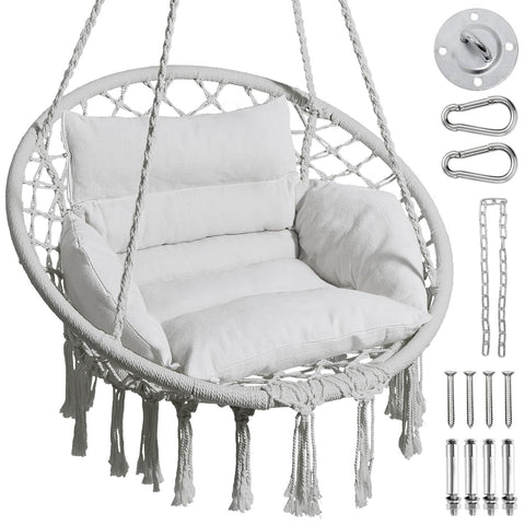 Greenstell hammock chair cushion close-up reveals cloud-like comfort and breathable filling.