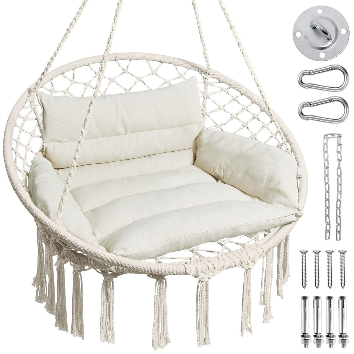 Greenstell Hammock Chair macrame structure for stylish outdoor relaxation.