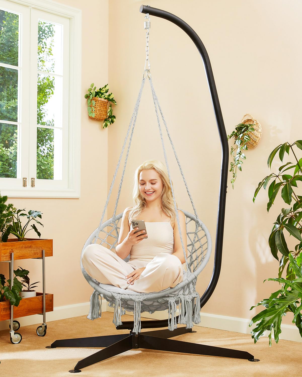 Greenstell hammock chair balcony-ready outdoor relaxation for quick, peaceful lounging.