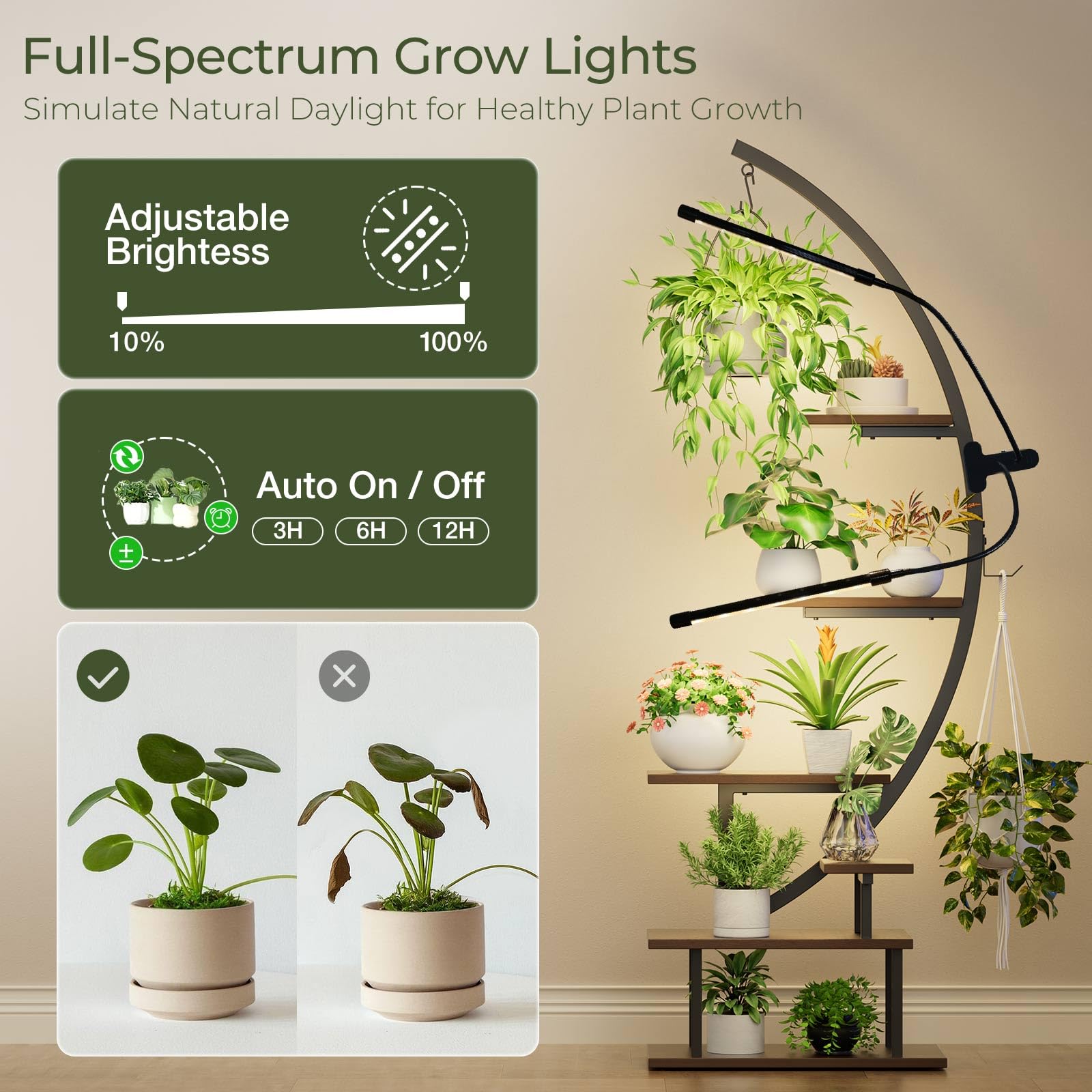Greenstell sturdy metal-frame with 20x30 mm tubes supports heavy pots.