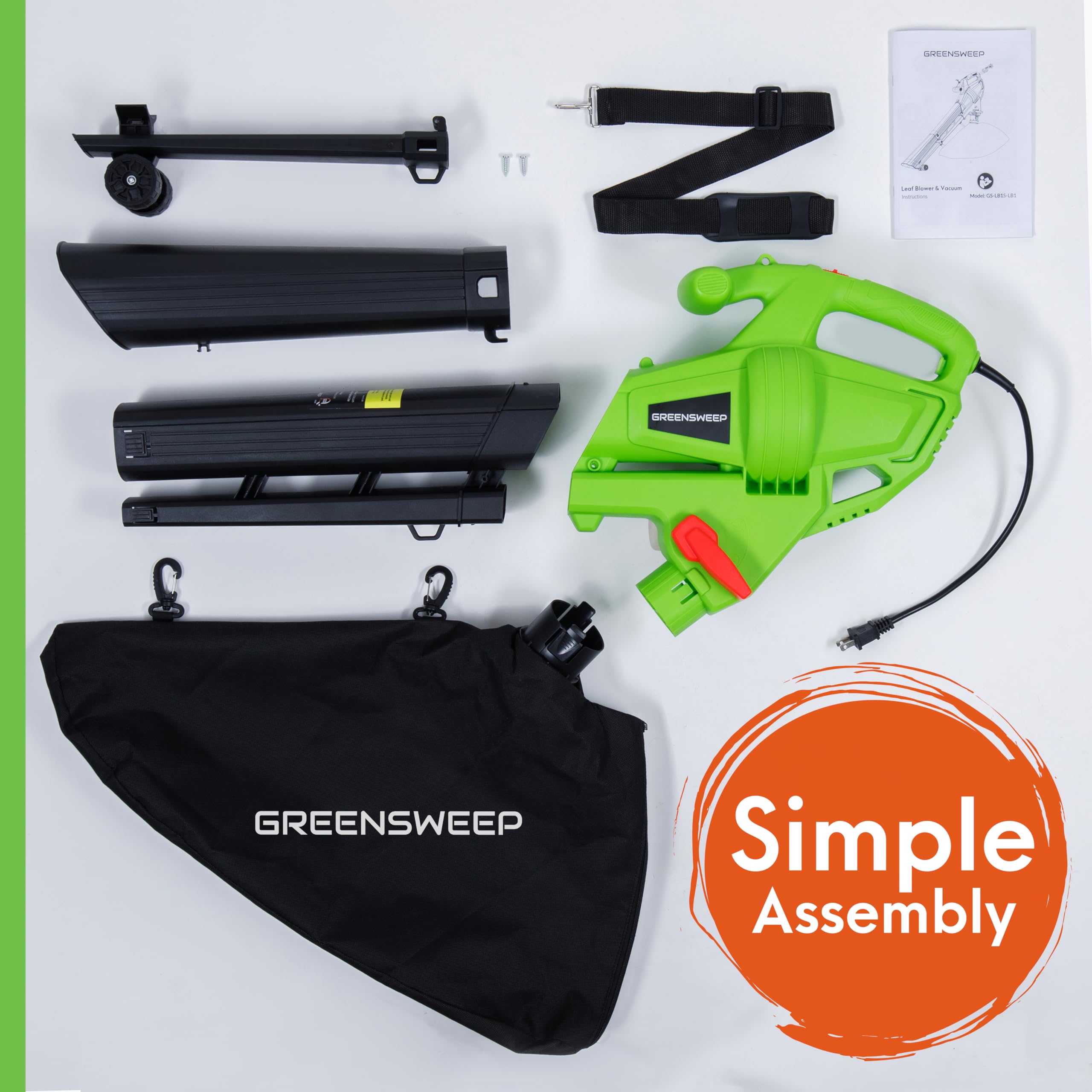 GreenSweep collection bag 10-gallon minimizes trips with easy emptying.