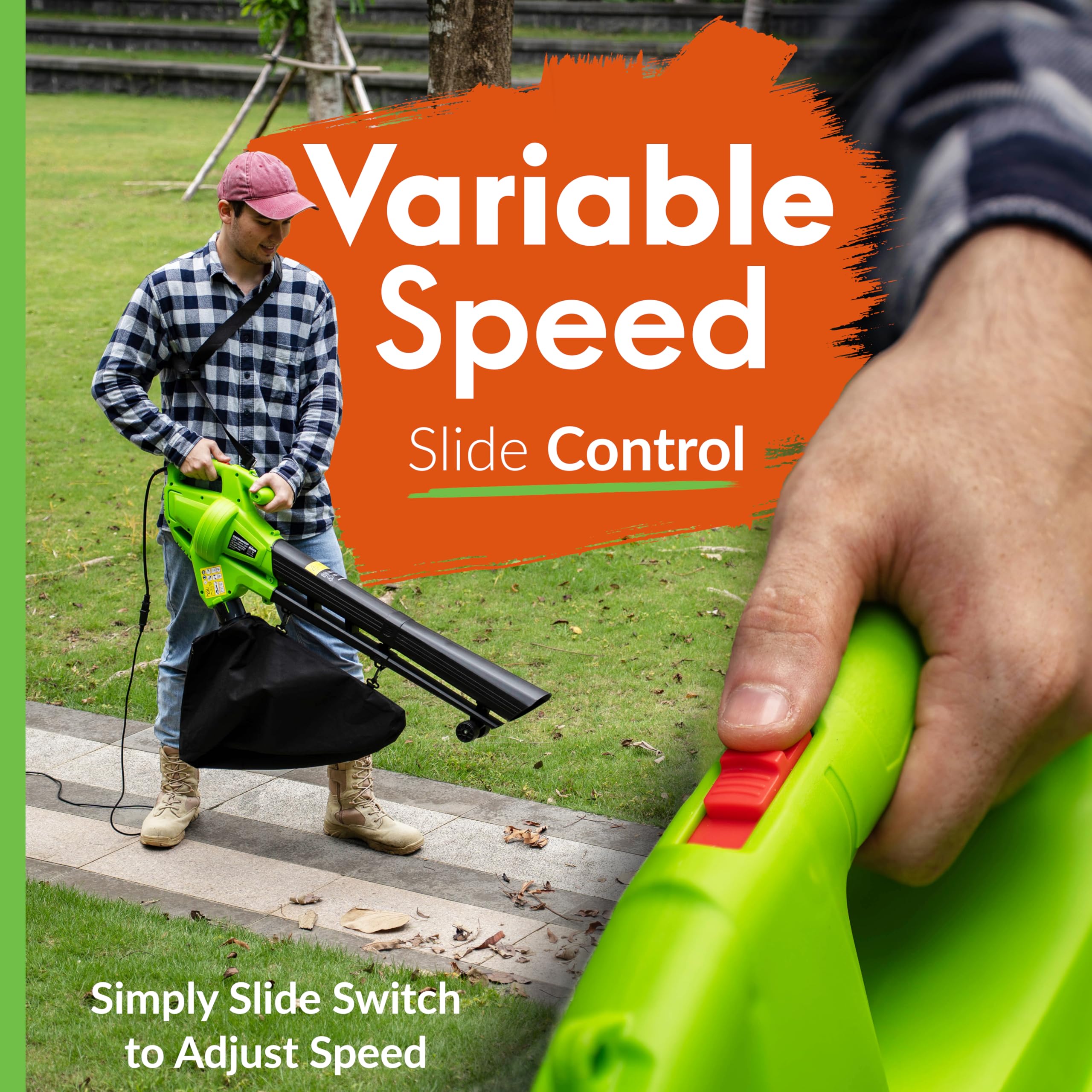GreenSweep lightweight design enables comfortable, versatile yard work.