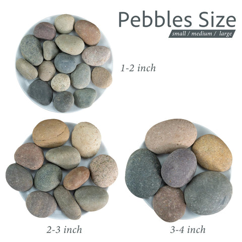 GreenVibe River Rocks black 2-3 inch stones ideal for stylish garden borders.