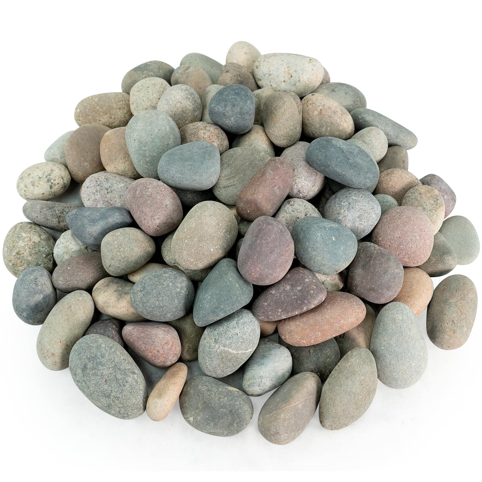 GreenVibe River Rocks colorful 1-2 inch stones for vibrant indoor plant displays.