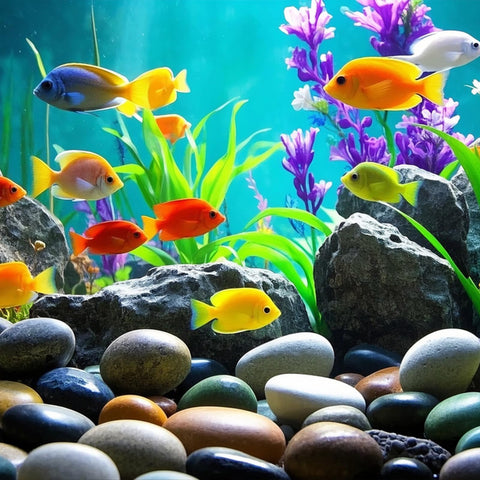 GreenVibe River Rocks multicolor 3-4 inch stones for standout garden accents.