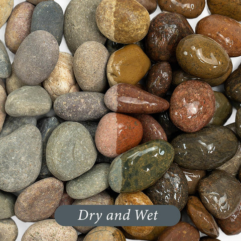 GreenVibe River Rocks white 3-4 inch stones for clean landscaping features.