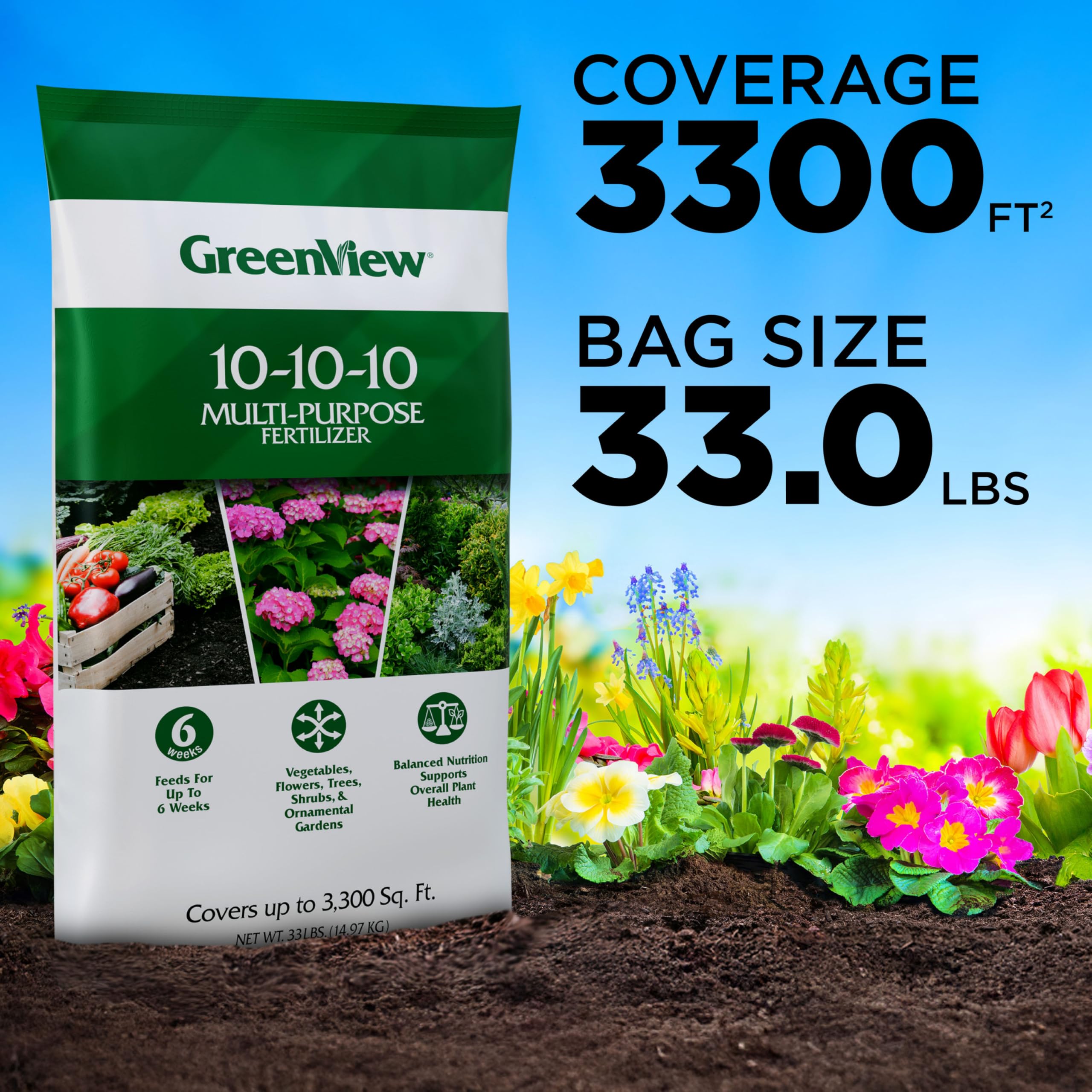 GreenView 10-10-10 bag supports versatile nutrient delivery for home gardens