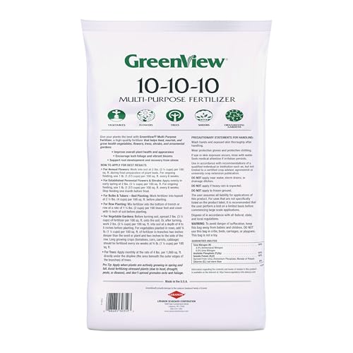 GreenView 10-10-10 fertilizer for vegetable gardens supports robust growth and higher yields