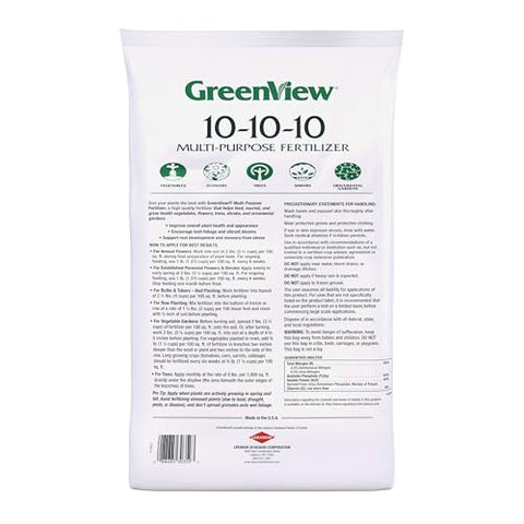 GreenView 10-10-10 fertilizer for vegetable gardens supports robust growth and higher yields