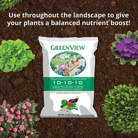 GreenView fertilizer supports vegetables and flowers in the garden.