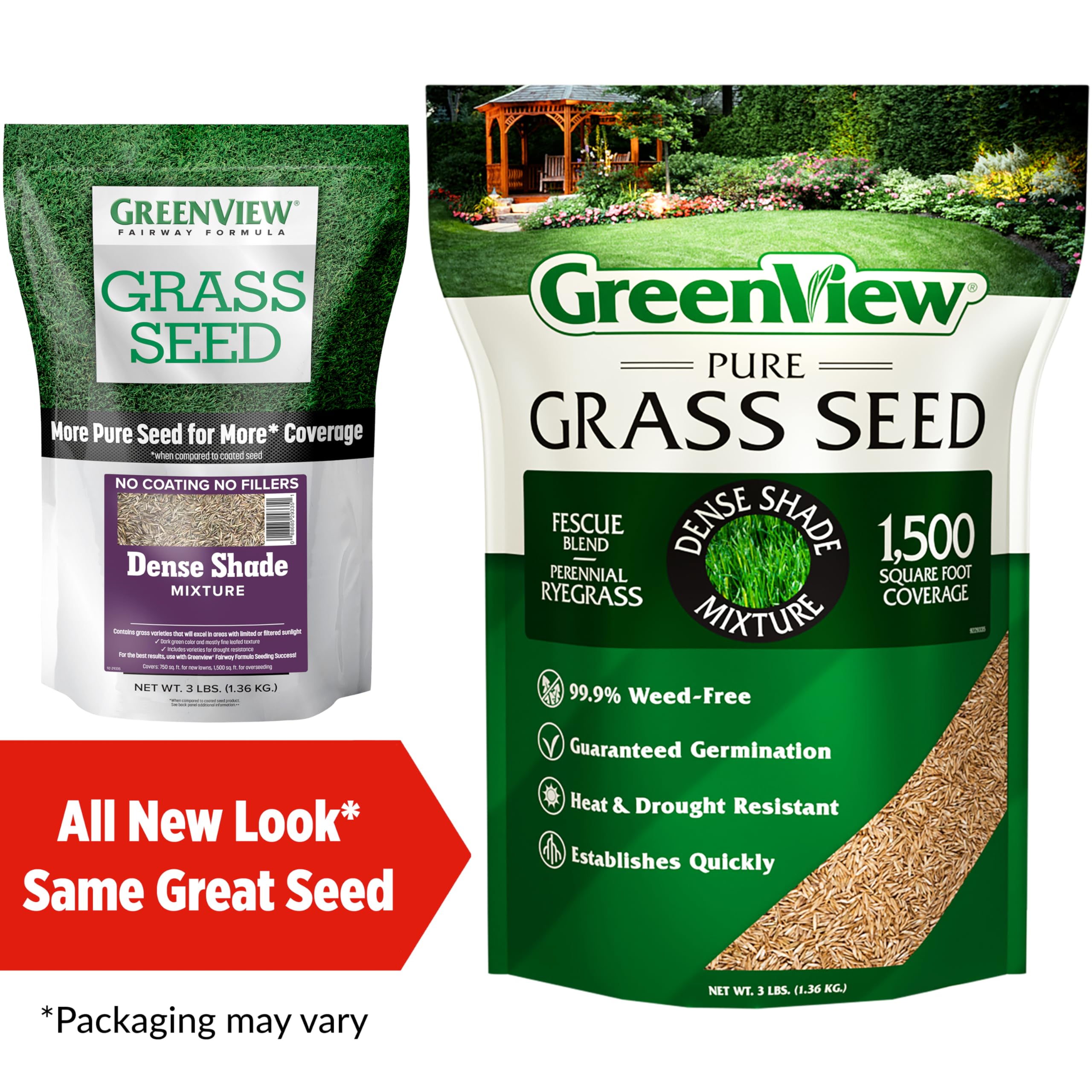 GreenView Pure Grass Seed Dense Shade Lawn demonstrates shade-friendly growth.