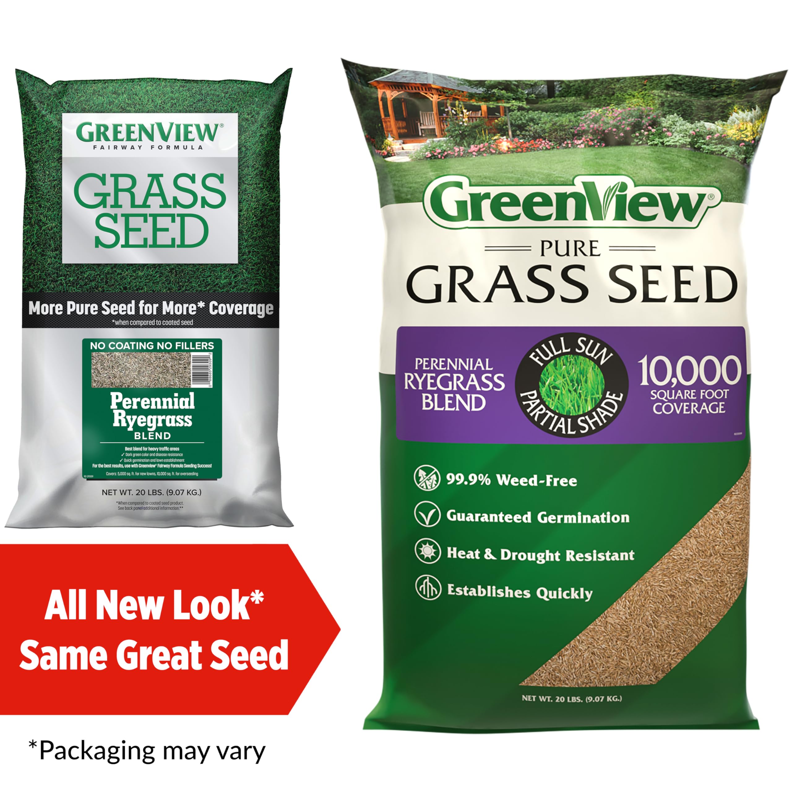 A spread of GreenView seed on soil supporting quick germination and even coverage