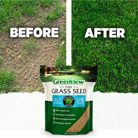 GreenView Pure Grass Seed supports overseeding up to 750 square feet for mature lawns.