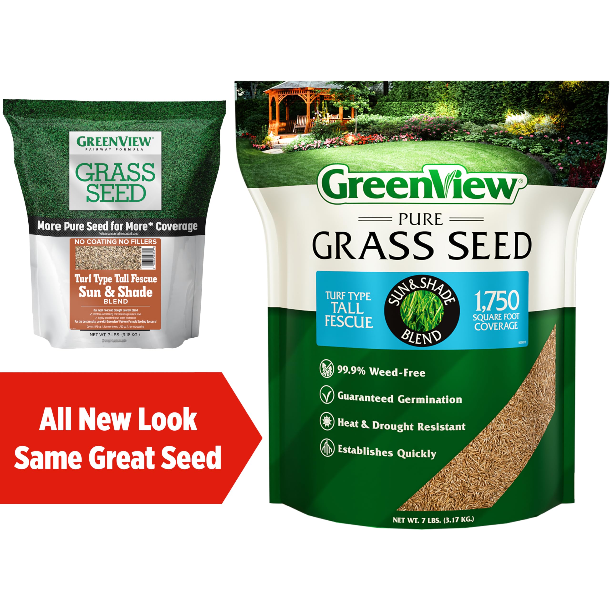 GreenView seed germination close-up shows fast germination in 10-14 days for a new lawn.