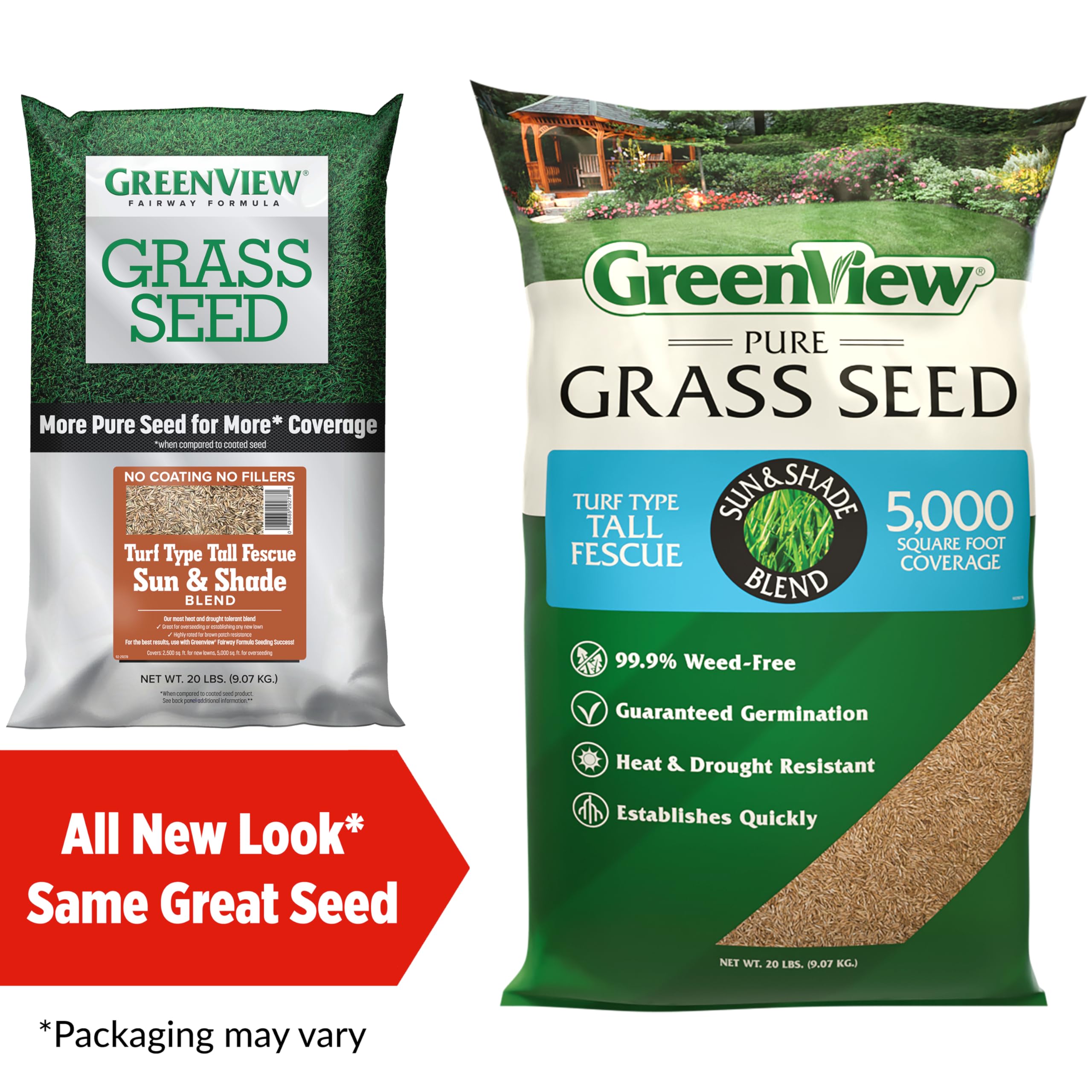 GreenView Pure Grass Seed weed-free formula supports pristine turf.