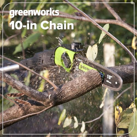 Greenworks 10-inch replacement chain 2937002, side view, for smooth operation on compatible models.