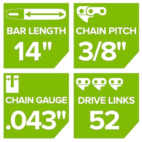 Greenworks 14-inch chain compatible with CS40L210 series saws.