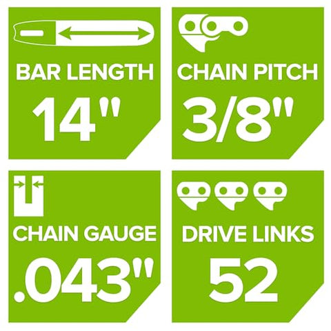 Greenworks 14-inch chain compatible with CS40L210 series saws.