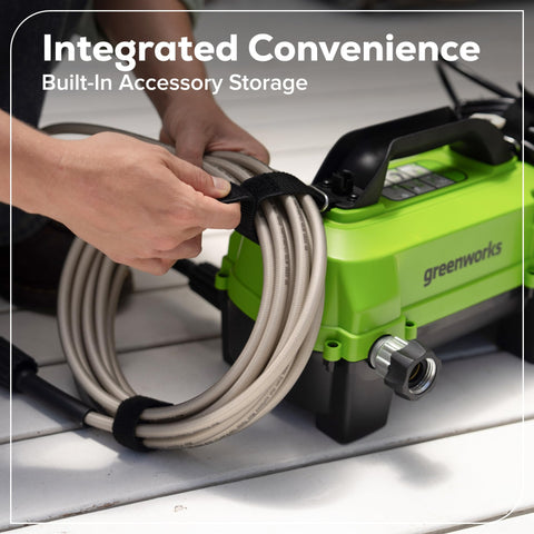 Greenworks included spray kit for versatile cleaning from cars to concrete