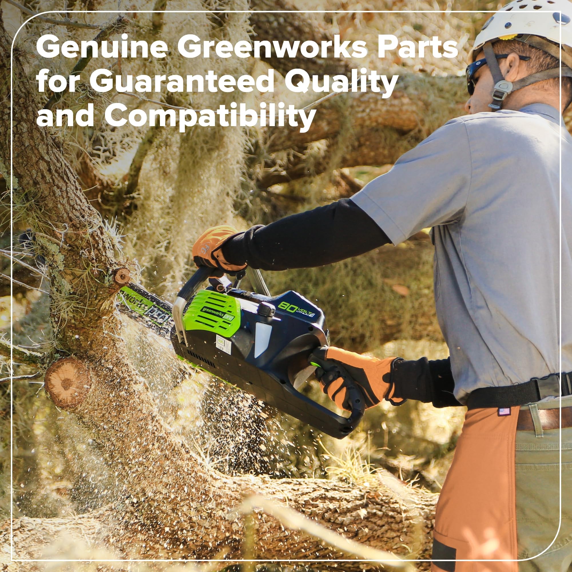Greenworks low-vibration chain shown to reduce fatigue during use.