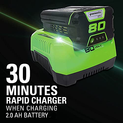 Greenworks 2.0Ah battery included keeps tools ready to work.