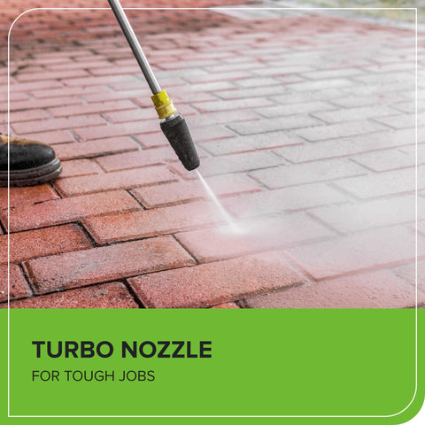 Greenworks 40-degree nozzle for wide-area cleaning.
