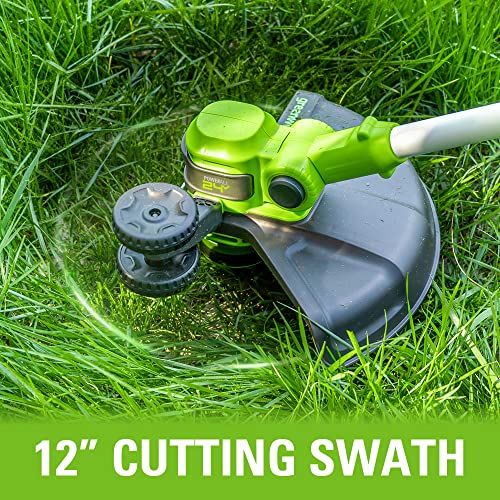 Greenworks 2Ah battery powers multiple outdoor tasks on the go.