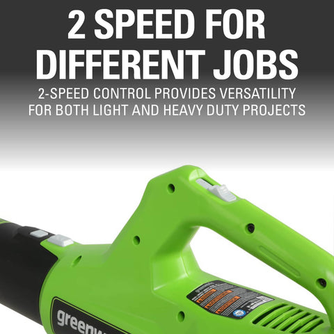 2-in-1 trimmer head rotates 90 degrees for versatile edging.