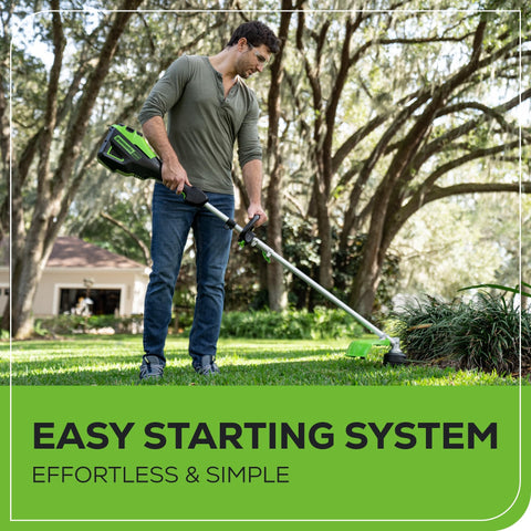 Greenworks 4-year warranty backs the tool and battery for added peace of mind.