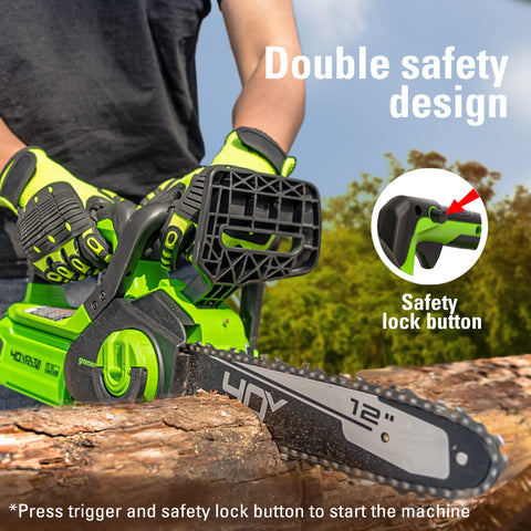 Auto-oiler feature shown, helping extend chain life during use.