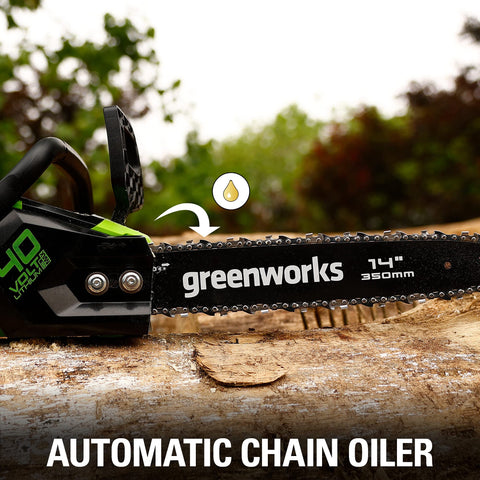 Greenworks 40V 14-Inch chainsaw brushless motor delivers higher torque