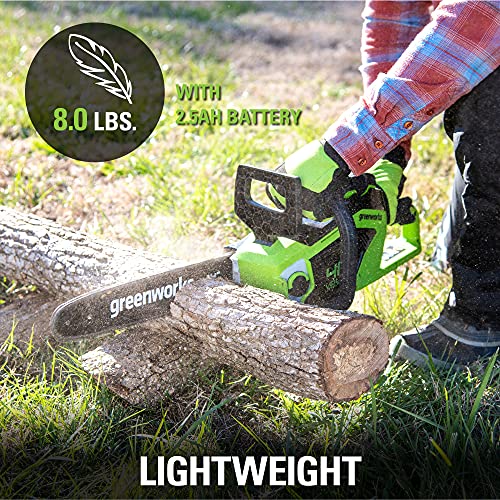 Greenworks 40V 14-Inch chainsaw fast charger included for rapid reuse