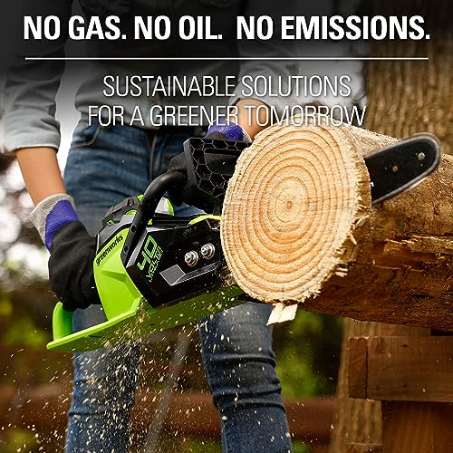 Greenworks 40V 14-Inch chainsaw ideal for pruning and camping tasks