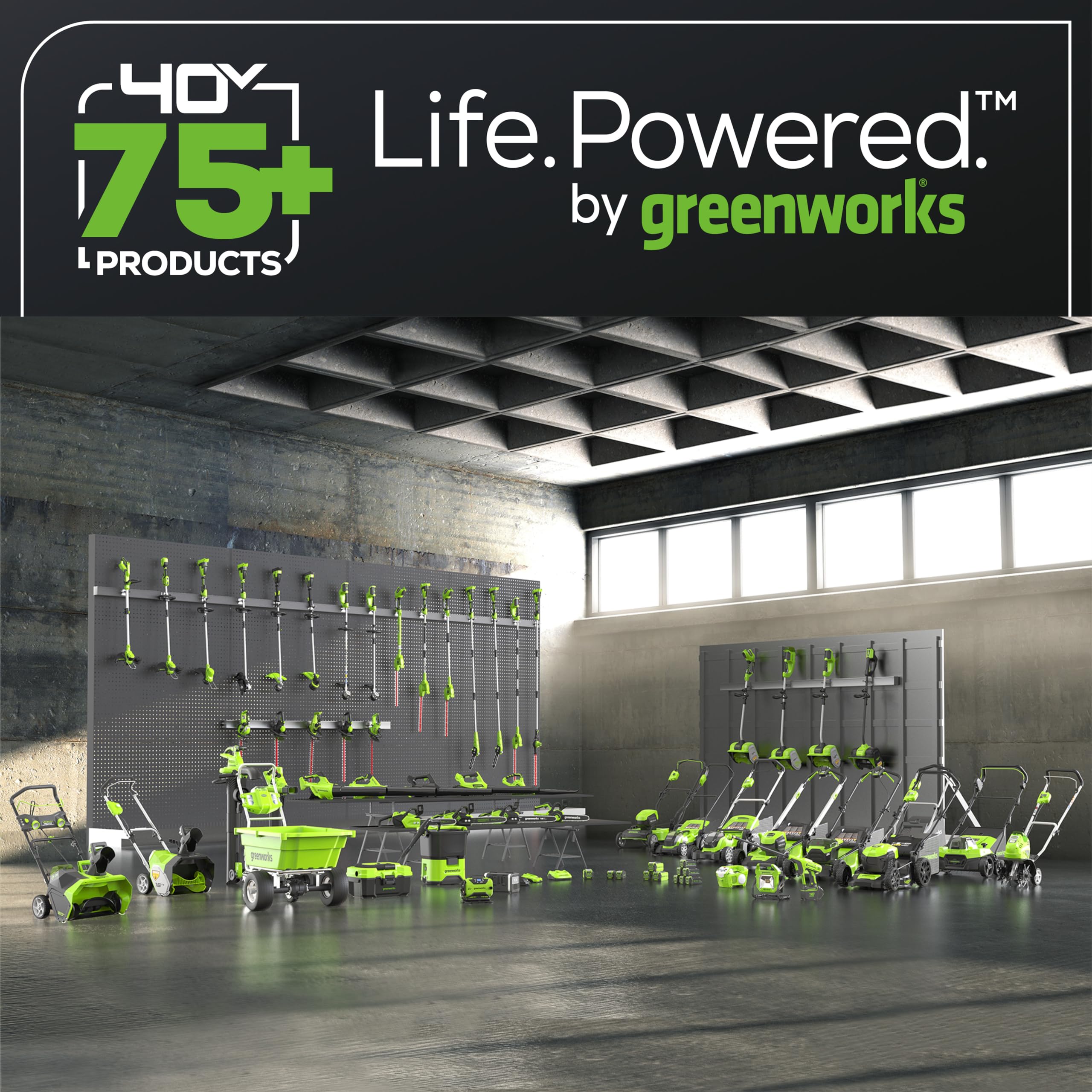Greenworks 40V 15in trimmer battery and charger included for ready use