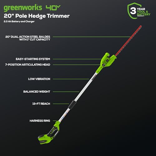 Greenworks 40V battery included provides ready-to-use power for quick yard work.